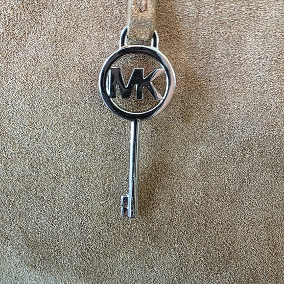 Vintage Michael Kors Distressed Brown Suede Tote Bag With Silver MK Lock - Picture 4 of 15